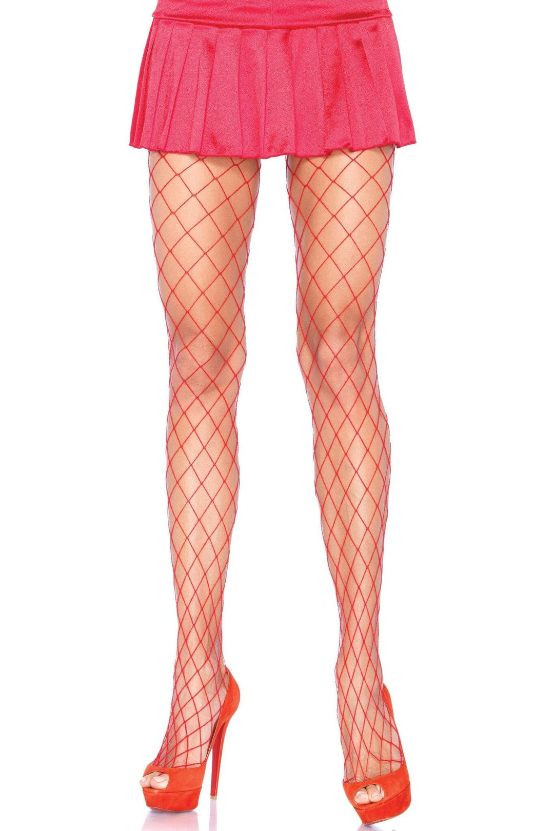 Leg Avenue Spandex Diamond Panty Hose in Red  from SexyShoes.com