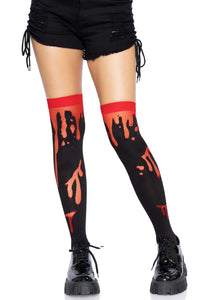 Leg Avenue Splatter Thigh Highs in Red  from SexyShoes.com