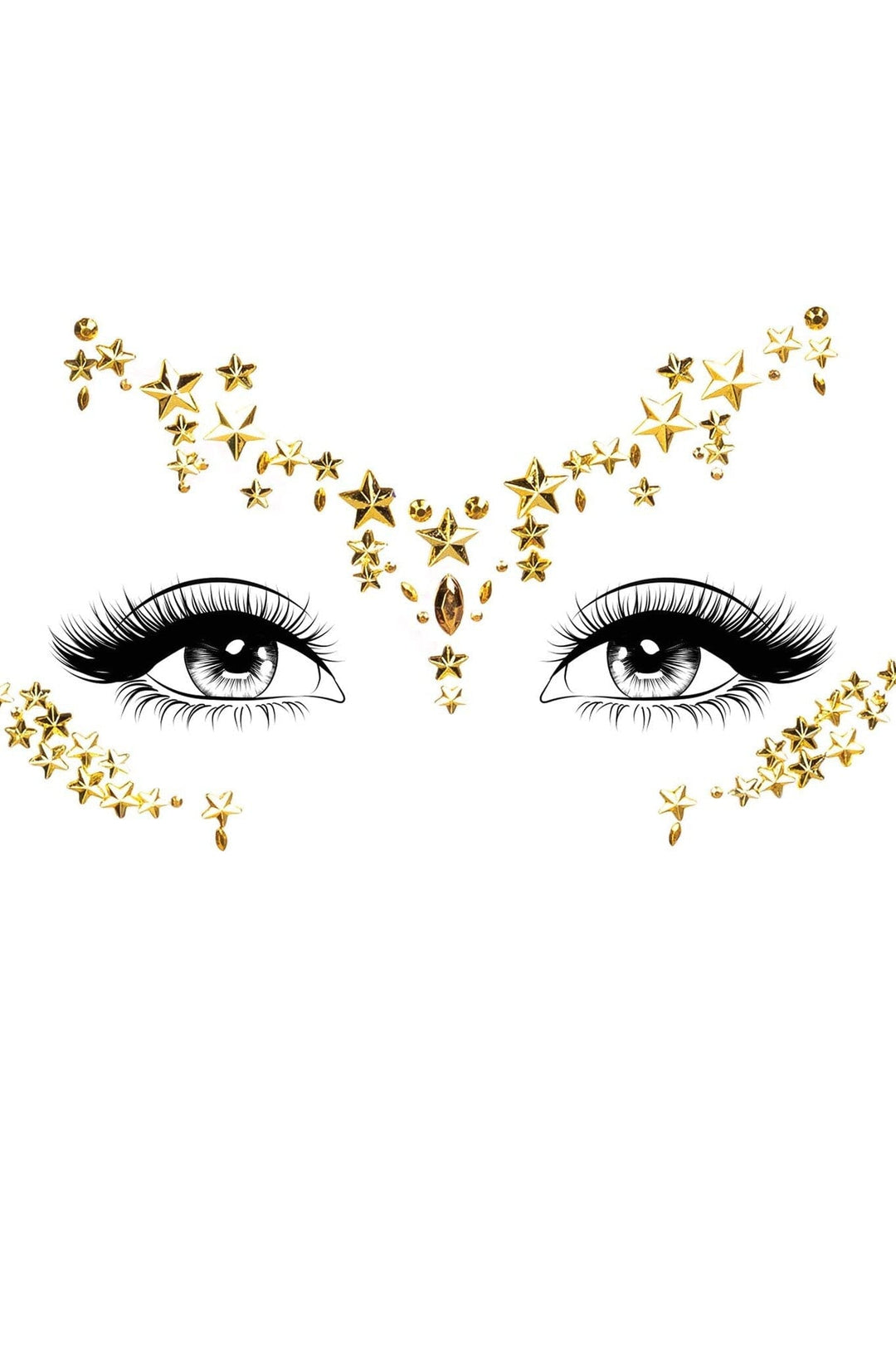Leg Avenue Star Sign Face Jewels Sticker in Gold  from SexyShoes.com