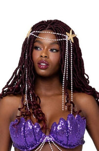 Roma Costumes Starfish Headpiece with Pearls in White  from SexyShoes.com