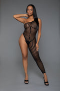 Stealing Hearts Asymmetrical One Shoulder, One Leg Bodystocking