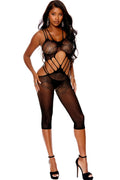 Stylish Crochet Mid-Length Bodystocking