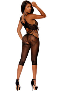 Stylish Crochet Mid-Length Bodystocking-Bodystockings-SEXYSHOES.COM