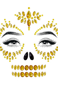 Leg Avenue Sugar Skull Adhesive Face Jewels Sticker in Gold  from SexyShoes.com