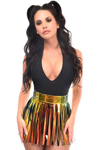 Daisy Corsets Sunset Holo Fringe Skirt in Hologram  from SexyShoes.com