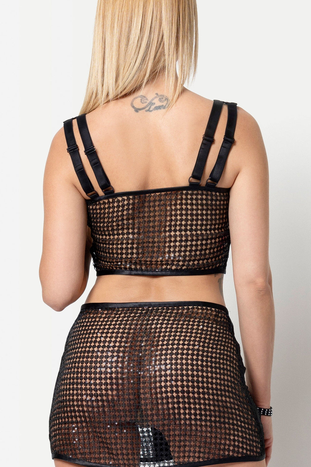 Les P'Tites Folies THEOULE Sequin Top in Black 