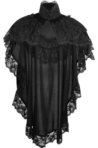 Daisy Corsets Tapered Black Velvet & Lace Capelet in Red  from SexyShoes.com