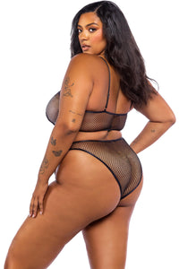 Think Pink Rhinestone Bralette 2-Piece Short Set-Lingerie Sets-SEXYSHOES.COM