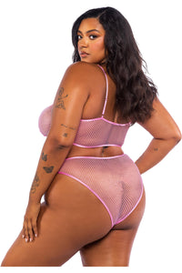 Think Pink Rhinestone Tube 2-Piece Short Set-Lingerie Sets-SEXYSHOES.COM