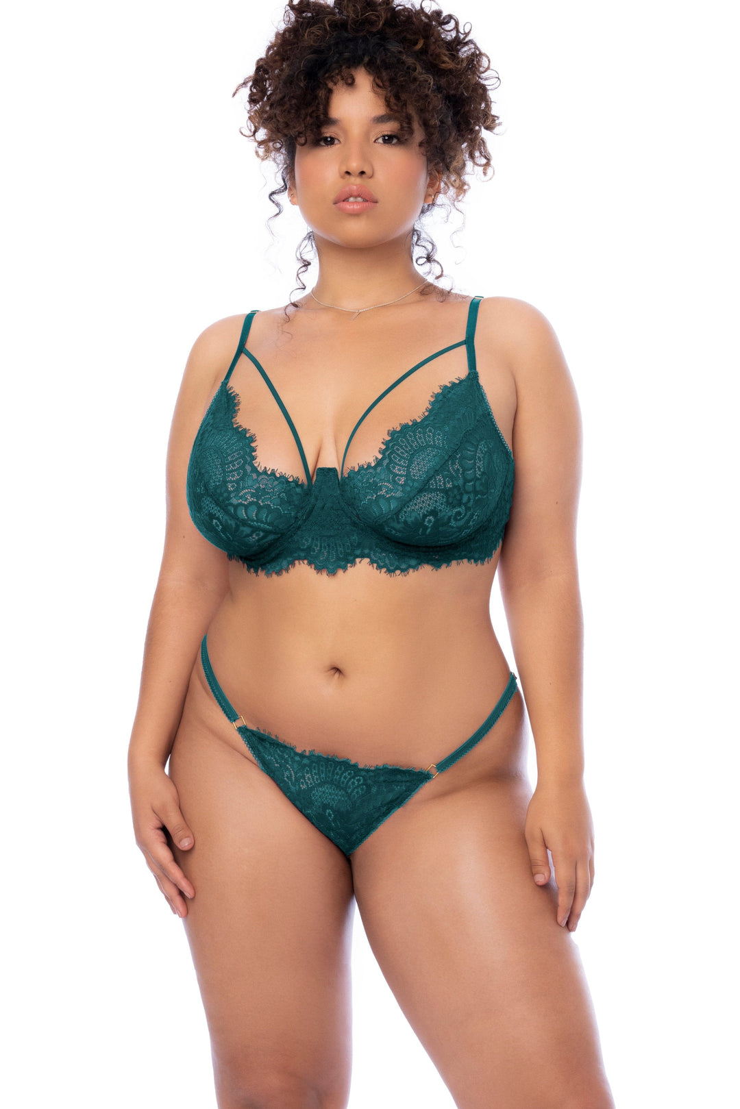 Three Piece Eyelash Lace Set-Lingerie Sets-SEXYSHOES.COM