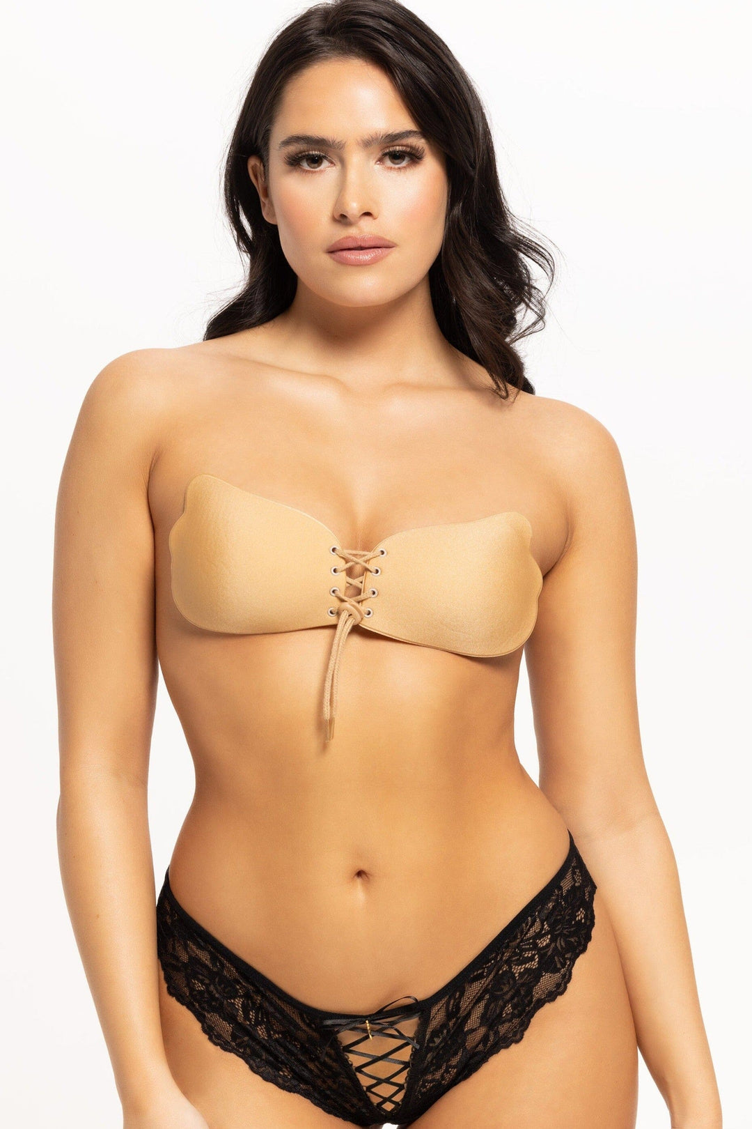 House of Desire Tie Up Adhesive Bra in Nude  from SexyShoes.com