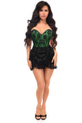 Top Drawer 2 PC Green Lace Steel Boned Corset & Skirt Set