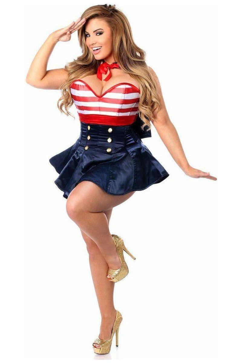 Daisy Corsets Top Drawer 2 PC Pin Up Sailor Corset Dress Costume in Multi  from SexyShoes.com