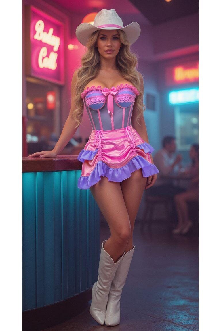 Daisy Corsets Top Drawer 2 PC Steel Boned Purple/Pink Mesh Underwire Bustier Corset & Skirt Set in Purple  from SexyShoes.com