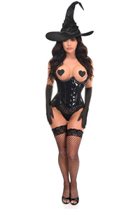 Daisy Corsets Top Drawer 3 PC Black Patent Witch Corset Costume in Black  from SexyShoes.com