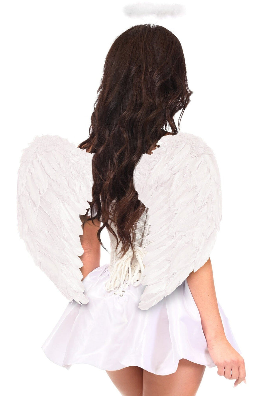 Daisy Corsets Top Drawer 3 PC Brocade Angel Corset Costume in White 