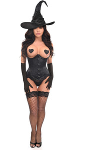 Daisy Corsets Top Drawer 3 PC Pin Up Witch Corset Costume in Black  from SexyShoes.com