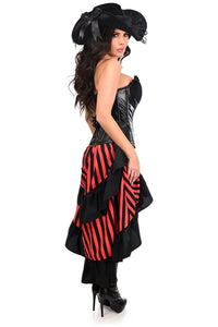 Daisy Corsets Top Drawer 4 PC Black/Red Premium Pirate Corset Costume in Red 