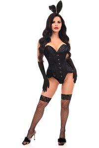 Daisy Corsets Top Drawer 4 PC Classic Bunny Corset Costume in Black  from SexyShoes.com
