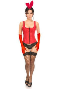 Daisy Corsets Top Drawer 4 PC Classic Red Bunny Corset Costume in Red  from SexyShoes.com