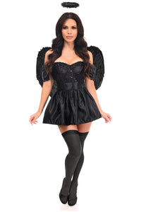 Daisy Corsets Top Drawer 4 PC Dark Angel Corset Costume in Black  from SexyShoes.com