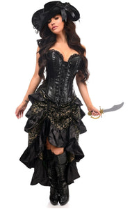 Daisy Corsets Top Drawer 4 PC Gold/Black Premium Pirate Corset Costume in Gold  from SexyShoes.com