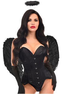 Daisy Corsets Top Drawer 4 PC Gothic Angel Premium Corset Costume in Black 