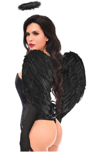 Daisy Corsets Top Drawer 4 PC Gothic Angel Premium Corset Costume in Black 