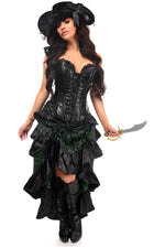 Top Drawer 4 PC Green/Black Premium Pirate Corset Costume