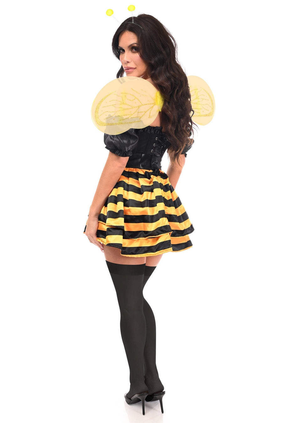Daisy Corsets Top Drawer 4 PC Honey Bee Corset Costume in Black 