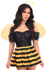 Daisy Corsets Top Drawer 4 PC Honey Bee Corset Costume in Black 