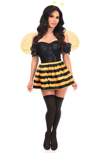 Daisy Corsets Top Drawer 4 PC Honey Bee Corset Costume in Black  from SexyShoes.com