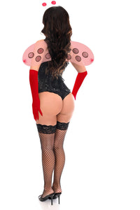 Daisy Corsets Top Drawer 4 PC Pin Up Ladybug Corset Costume in Black 