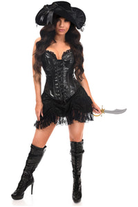 Daisy Corsets Top Drawer 4 PC Premium Black Lace Pirate Corset Costume in Black  from SexyShoes.com