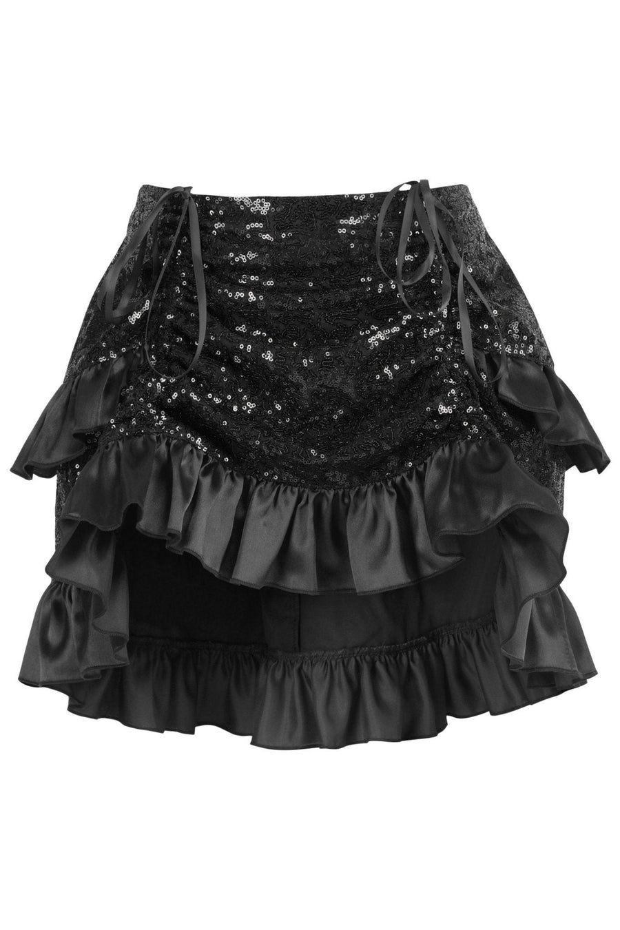 Top Drawer 4 PC Premium Black Sequin Witch Corset Costume