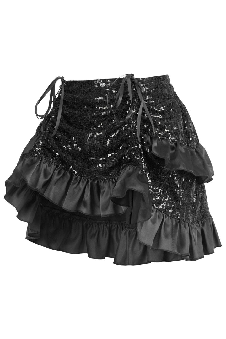 Top Drawer 4 PC Premium Black Sequin Witch Corset Costume