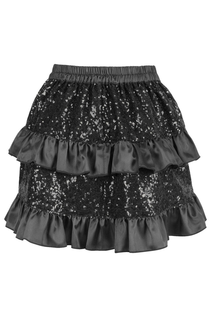 Top Drawer 4 PC Premium Black Sequin Witch Corset Costume