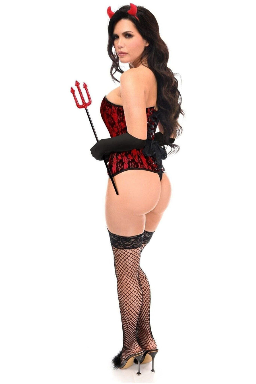 Daisy Corsets Top Drawer 4 PC Premium Devil Corset Costume in Red 