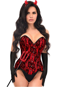 Daisy Corsets Top Drawer 4 PC Premium Devil Corset Costume in Red 