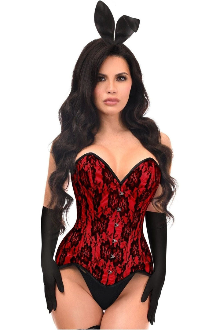 Top Drawer 4 PC Premium Red Bunny Corset Costume
