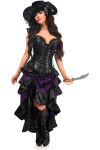 Daisy Corsets Top Drawer 4 PC Purple/Black Premium Pirate Corset Costume in Purple  from SexyShoes.com