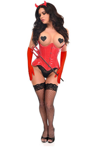 Daisy Corsets Top Drawer 4 PC Red Patent Devil Corset Costume in Red  from SexyShoes.com