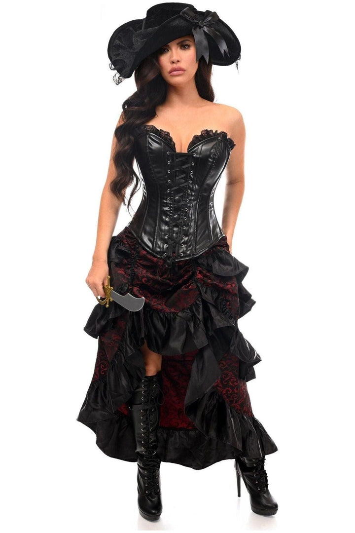 Top Drawer 4 PC Red/Black Premium Pirate Corset Costume