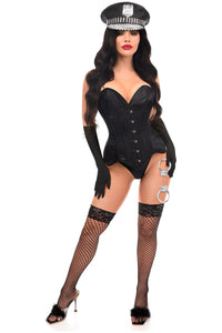 Daisy Corsets Top Drawer 4 PC Rhinestone Officer Corset Costume in Black  from SexyShoes.com