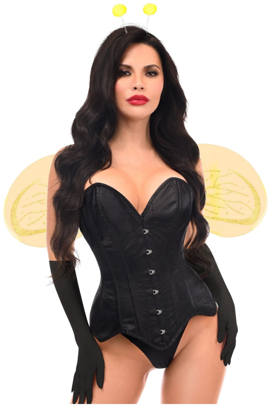 Daisy Corsets Top Drawer 4 PC Sassy Bee Corset Costume in Black 