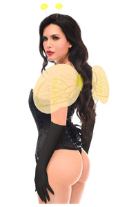 Daisy Corsets Top Drawer 4 PC Sassy Bee Corset Costume in Black 