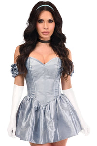 Daisy Corsets Top Drawer 4 PC Storybook Princess Corset Dress Costume in Grey 