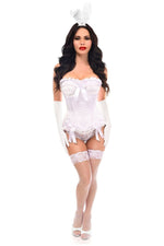 Top Drawer 4 PC White Burlesque Bunny Corset Costume