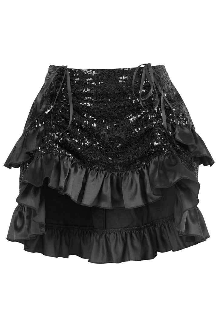 Top Drawer 5 PC Premium Black Sequin Dark Angel Corset Costume