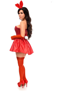 Daisy Corsets Top Drawer 5 PC Premium Red Bunny Corset Costume in Red 